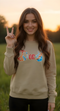 Peace or Peace sweatshirt Tan