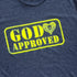 "God Approved " Tee Navy/Neon Yellow