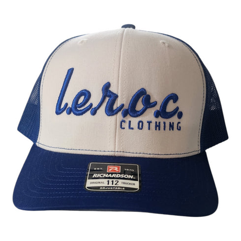 l.e.r.o.c. clothing trucker royal blue/white
