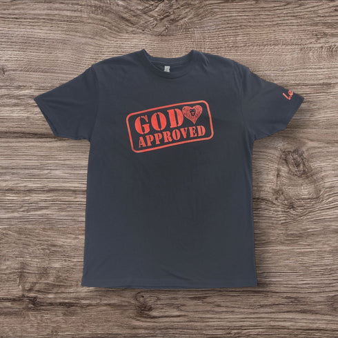 "God Approved " Tee black/red