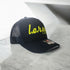 l.e.r.o.c. clothing trucker hat navy blue/ Neon yellow