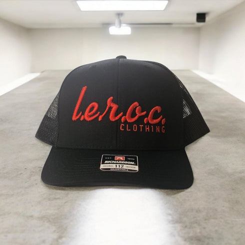 l.e.r.o.c. trucker hat blk/red