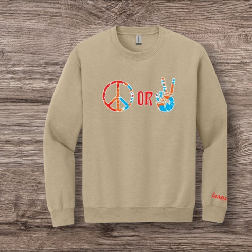 Peace or Peace sweatshirt Tan