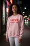 l.e.r.o.c. clothing "Love Don't Lie " pocket sweatshirt pink
