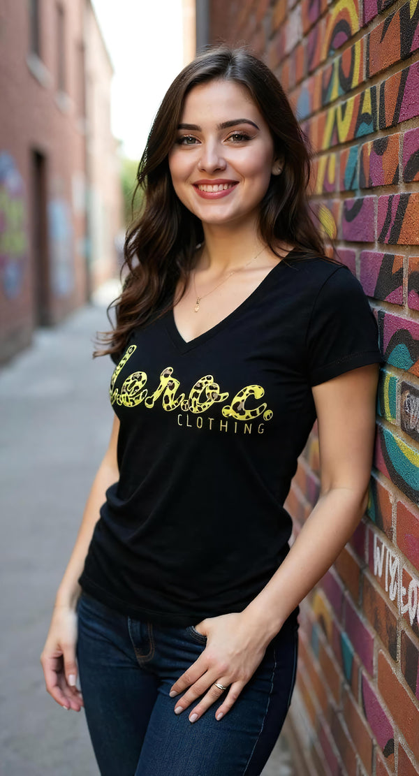 l.e.r.o.c. clothing womens tee cheetah print.