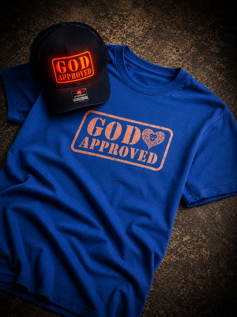 "GOD APPROVED" trucker hat b/fo