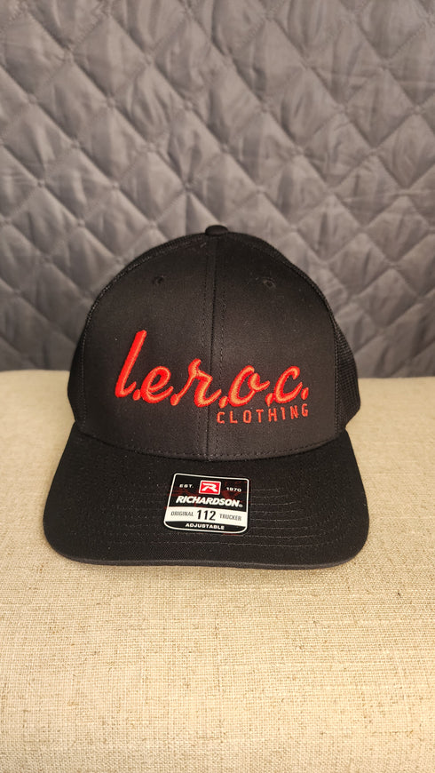 l.e.r.o.c. trucker hat blk/red