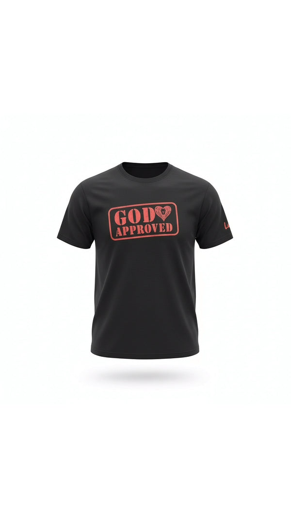 "God Approved " Tee black/red