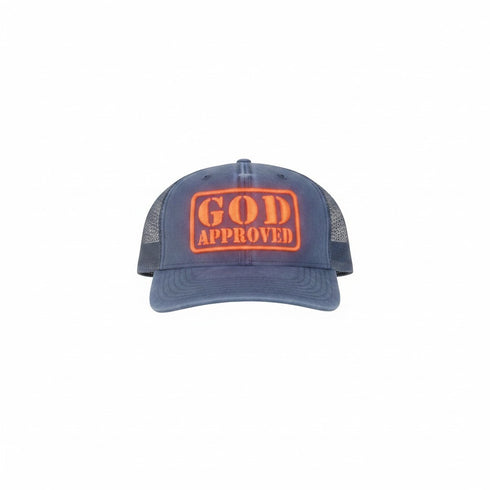 "GOD APPROVED" trucker hat b/fo