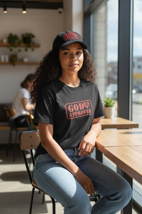 "GOD APPROVED" trucker hat b/r