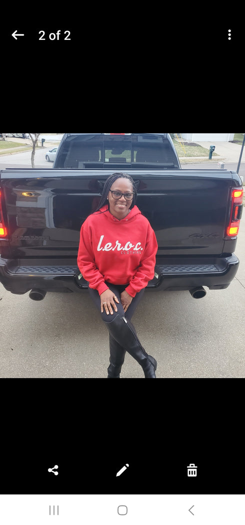 l.e.r.o.c. clothing hoodie red/white