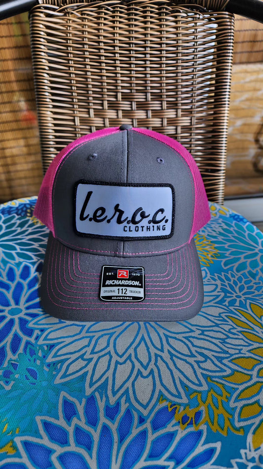 l.e.r.o.c. Trucker hat neon pink/ charcoal