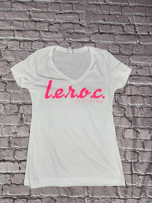l.e.r.o.c. clothing tee white/pink
